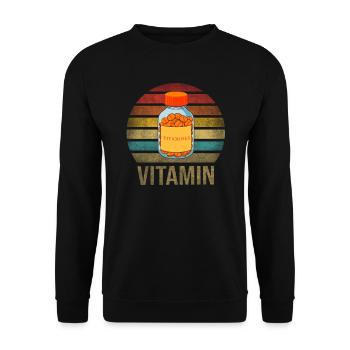 Vitamins Pills Retro Sunset Vintage - Unisex Pullover - Schwarz - Vorne - Alina (178cm) & Michal (187cm)