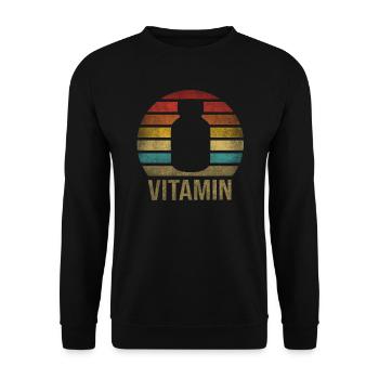 Vitamins Pills Retro Sunset Vintage - Unisex Pullover - Schwarz - Vorne - Alina (178cm) & Michal (187cm)