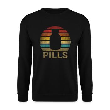 Vitamins Pills Retro Sunset Vintage - Unisex Pullover - Schwarz - Vorne - Alina (178cm) & Michal (187cm)