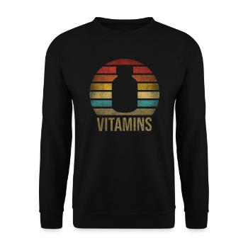 Vitamins Pills Retro Sunset Vintage - Unisex Pullover - Schwarz - Vorne - Alina (178cm) & Michal (187cm)