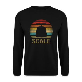 Weight Scale Retro Vintage Sunset - Unisex Pullover - Schwarz - Vorne - Alina (178cm) & Michal (187cm)