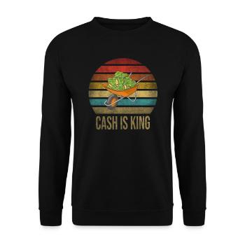 Cash Money Wheelbarrow Pushcart Sunset - Unisex Sweatshirt - black - Front - Alina (178cm) & Michal (187cm)