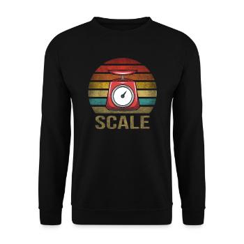 Weight Scale Retro Vintage Sunset - Unisex Pullover - Schwarz - Vorne - Alina (178cm) & Michal (187cm)
