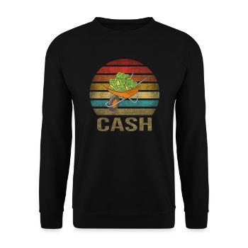 Cash Money Wheelbarrow Pushcart Sunset - Unisex Sweatshirt - black - Front - Alina (178cm) & Michal (187cm)