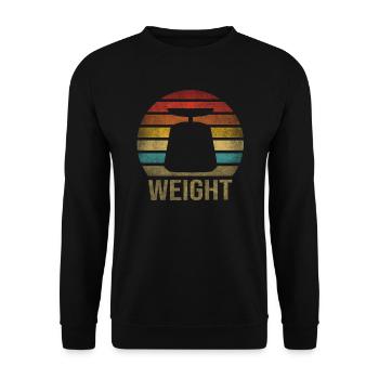 Weight Scale Retro Vintage Sunset - Unisex Pullover - Schwarz - Vorne - Alina (178cm) & Michal (187cm)