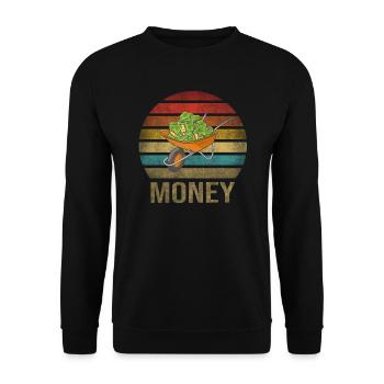 Cash Money Wheelbarrow Pushcart Sunset - Unisex Sweatshirt - black - Front - Alina (178cm) & Michal (187cm)