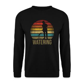 Gardening Watering Flowers Nature Plants - Unisex Pullover - Schwarz - Vorne - Alina (178cm) & Michal (187cm)