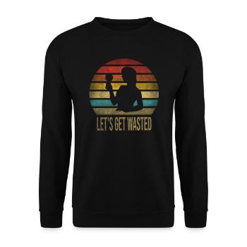 Drinking Wine Fun Alcohol Woman Retro Sunset - Unisex Sweatshirt - black - Front - Alina (178cm) & Michal (187cm)