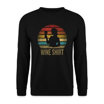 Boire du vin Fun Alcohol Woman Retro Sunset - Sweat-shirt Unisexe - noir - Devant - Alina (178cm) & Michal (187cm)
