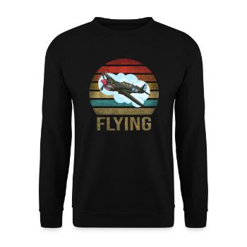 Airplane Historic World War II Flying Pilot WWII - Unisex Sweatshirt - black - Front - Alina (178cm) & Michal (187cm)