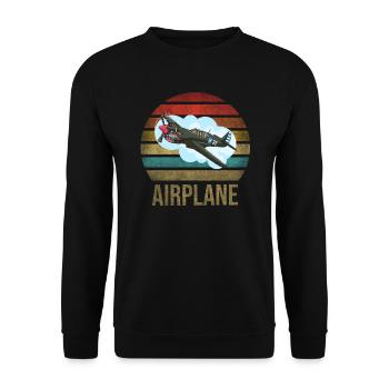 Airplane Historic World War II Flying Pilot WWII - Unisex Sweatshirt - black - Front - Alina (178cm) & Michal (187cm)