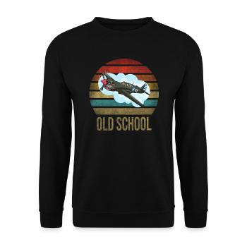 Airplane Historic World War II Flying Pilot WWII - Unisex Sweatshirt - black - Front - Alina (178cm) & Michal (187cm)