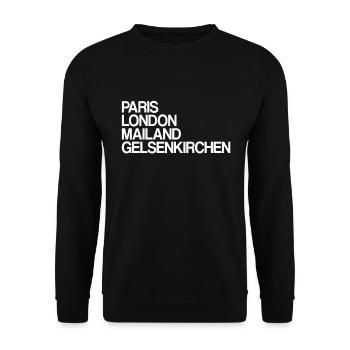 Gelsenkirchen Paris London Milan Gelsenkirchener - Unisex Sweatshirt - black - Front - Alina (178cm) & Michal (187cm)