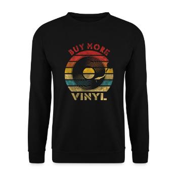 Buy more Vinyl Retro Vintage Music - Unisex Pullover - Schwarz - Vorne - Alina (178cm) & Michal (187cm)