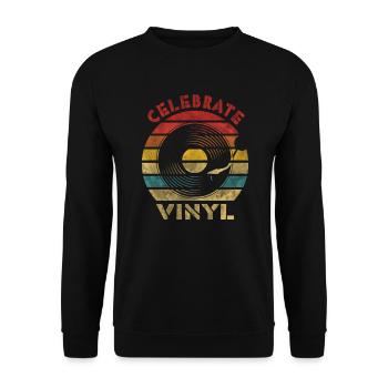 Célébrez la musique vintage rétro vinyle - Sweat-shirt Unisexe - noir - Devant - Alina (178cm) & Michal (187cm)