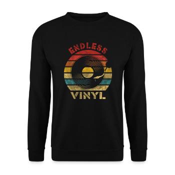 Endless Vinyl Retro Vintage Music - Unisex Pullover - Schwarz - Vorne - Alina (178cm) & Michal (187cm)