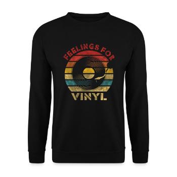 Sentiments pour la musique vintage rétro vinyle - Sweat-shirt Unisexe - noir - Devant - Alina (178cm) & Michal (187cm)