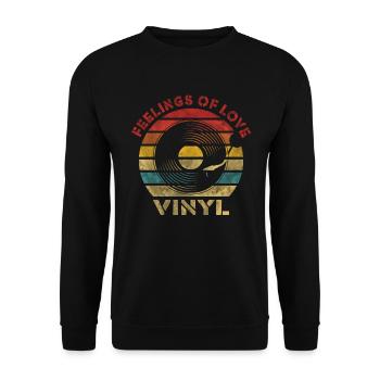 Sentiments d’amour Vinyle Rétro Vintage Music - Sweat-shirt Unisexe - noir - Devant - Alina (178cm) & Michal (187cm)