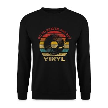 Allez au paradis et achetez Vinyl Retro Vintage Music - Sweat-shirt Unisexe - noir - Devant - Alina (178cm) & Michal (187cm)