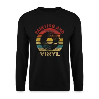 Peinture et vinyle Retro Vintage Music - Sweat-shirt Unisexe - noir - Devant - Alina (178cm) & Michal (187cm)
