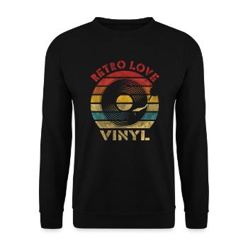 Retro Love Vinyl Retro Vintage Music - Unisex Sweatshirt - black - Front - Alina (178cm) & Michal (187cm)