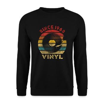 Depuis 1968 Vinyl Retro Vintage Music - Sweat-shirt Unisexe - noir - Devant - Alina (178cm) & Michal (187cm)
