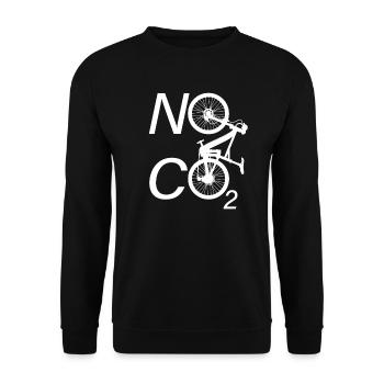 No CO2 Bike Climate Change MTB Mountain Bike E-Bike - Unisex Sweatshirt - black - Front - Alina (178cm) & Michal (187cm)