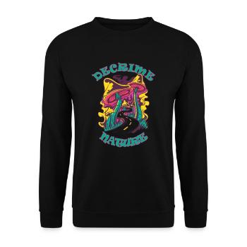 Decrime Nature Colorful Magic Mushroom Trippy - Unisex Sweatshirt - black - Front - Alina (178cm) & Michal (187cm)