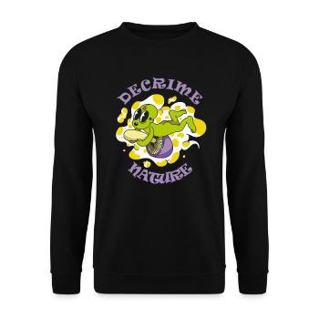 Decrime Nature Colorful Magic Mushroom Trippy - Unisex Sweatshirt - black - Front - Alina (178cm) & Michal (187cm)