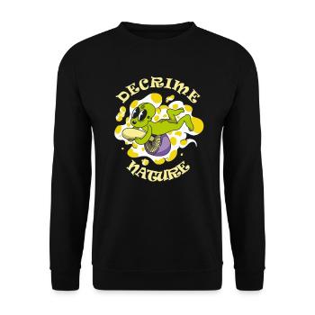 Decrime Nature Champignon Magique Coloré Trippy - Sweat-shirt Unisexe - noir - Devant - Alina (178cm) & Michal (187cm)