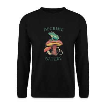 Decrime Nature Champignon Magique Coloré Grenouille - Sweat-shirt Unisexe - noir - Devant - Alina (178cm) & Michal (187cm)