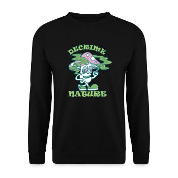 Decrime Nature Champignon Magique Coloré Trippy - Sweat-shirt Unisexe - noir - Devant - Alina (178cm) & Michal (187cm)