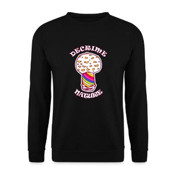 Decrime Nature Colorful Magic Mushroom Trippy - Unisex Sweatshirt - black - Front - Alina (178cm) & Michal (187cm)