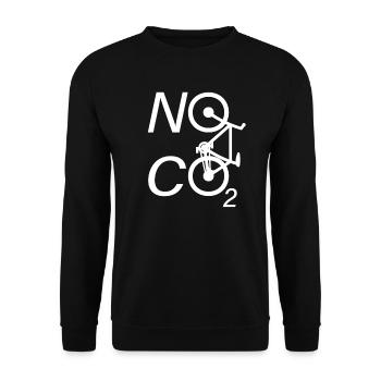 No CO2 Bike Climate Change MTB Mountain Bike E-Bike - Unisex Sweatshirt - black - Front - Alina (178cm) & Michal (187cm)