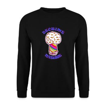 Decrime Nature Colorful Magic Mushroom Trippy - Unisex Sweatshirt - black - Front - Alina (178cm) & Michal (187cm)