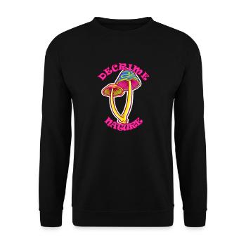 Decrime Nature Colorful Magic Mushroom Trippy - Unisex Sweatshirt - black - Front - Alina (178cm) & Michal (187cm)