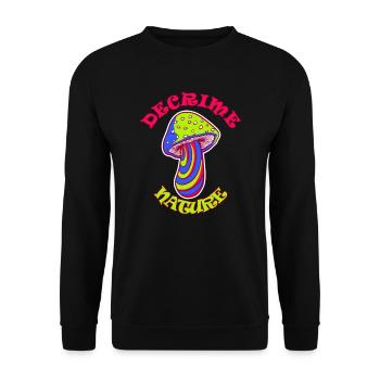 Decrime Nature Colorful Magic Mushroom Trippy - Unisex Sweatshirt - black - Front - Alina (178cm) & Michal (187cm)