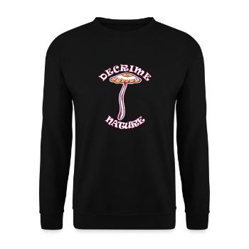 Decrime Nature Colorful Magic Mushroom Trippy - Unisex Sweatshirt - black - Front - Alina (178cm) & Michal (187cm)