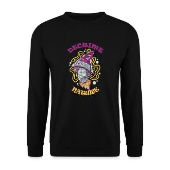 Decrime Nature Colorful Magic Mushroom Rocket - Unisex Sweatshirt - black - Front - Alina (178cm) & Michal (187cm)
