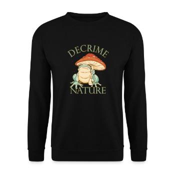 Decrime Nature Champignon Magique Coloré Grenouille - Sweat-shirt Unisexe - noir - Devant - Alina (178cm) & Michal (187cm)