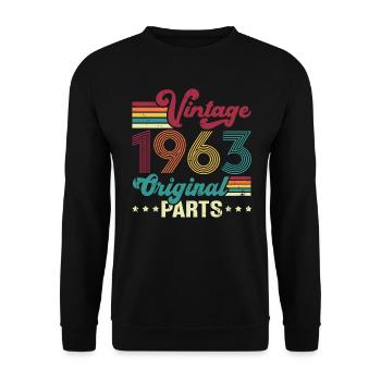 Vintage 1963 Original, Geburtstagsgeschenk - Unisex Pullover - Schwarz - Vorne - Alina (178cm) & Michal (187cm)