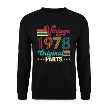 Vintage 1978 Original, Cadeau D'anniversaire - Sweat-shirt Unisexe - noir - Devant - Alina (178cm) & Michal (187cm)