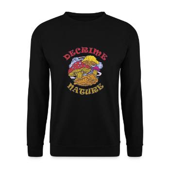 Decrime Nature Colorful Magic Mushroom Trippy - Unisex Sweatshirt - black - Front - Alina (178cm) & Michal (187cm)