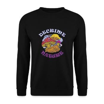 Decrime Nature Colorful Magic Mushroom Trippy - Unisex Sweatshirt - black - Front - Alina (178cm) & Michal (187cm)
