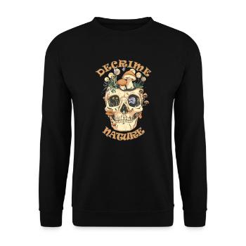 Decrime Nature Champignon Magique Coloré Crâne - Sweat-shirt Unisexe - noir - Devant - Alina (178cm) & Michal (187cm)