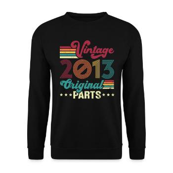 Vintage 2013 Original, Cadeau D'anniversaire - Sweat-shirt Unisexe - noir - Devant - Alina (178cm) & Michal (187cm)