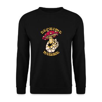 Decrime Nature Colorful Magic Mushroom Skeleton - Unisex Sweatshirt - black - Front - Alina (178cm) & Michal (187cm)