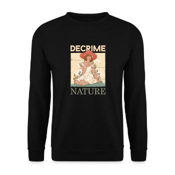Decrime Nature Colorful Mushroom Lady - Unisex Pullover - Schwarz - Vorne - Alina (178cm) & Michal (187cm)