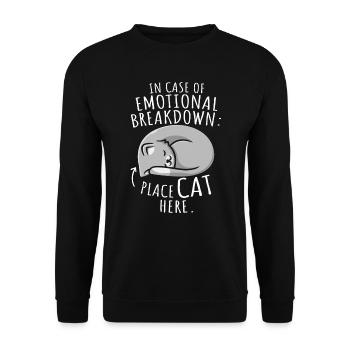 Place cats here in a bad mood - Unisex Sweatshirt - black - Front - Alina (178cm) & Michal (187cm)