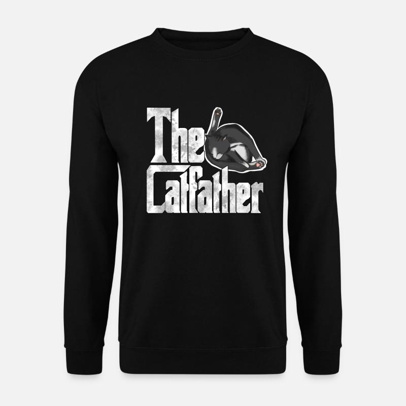 Cat Dad The Catfather Crazy Cat Father Kitty Daddy - Unisex Pullover - Schwarz